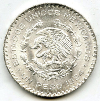 1964 Mexico Silver Coin Un Peso - Estados Unidos Mexicanos - J930