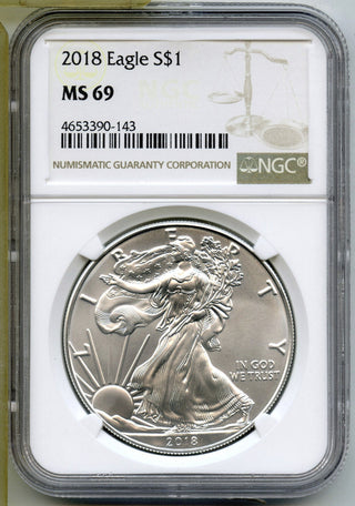2018 American Eagle 1 oz Silver Dollar NGC MS 69 Certified Ounce Bullion - H758