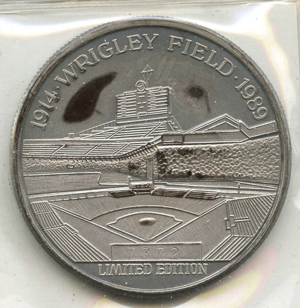 Wrigley Field 75 Years Chicago Cubs 999 Silver 1 oz Art Medal 1989 Round - H851