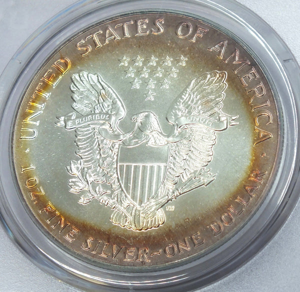 1989 American Eagle 1 oz Silver Dollar PCGS MS68 Toning Toned - C491