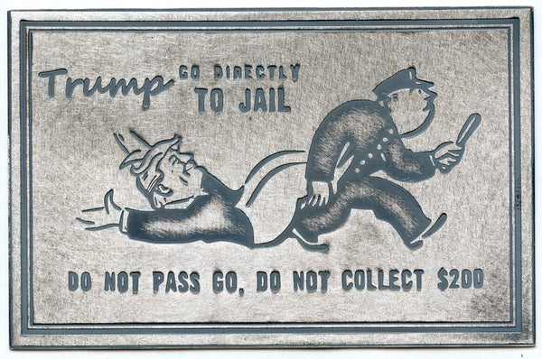 Donald Trump Go Directly To Jail Monopoly Card 1 Oz 999 Fine Silver - JP791