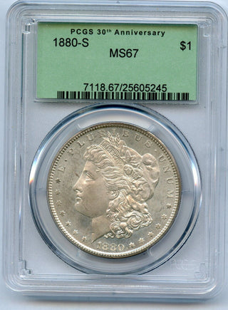 1880-S Morgan Silver Dollar PCGS MS67 $1 Certified Coin San Francisco - JP717