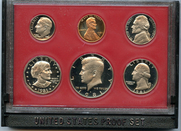 1981 United States Proof Set 6 Coins U.S. Mint San Francisco