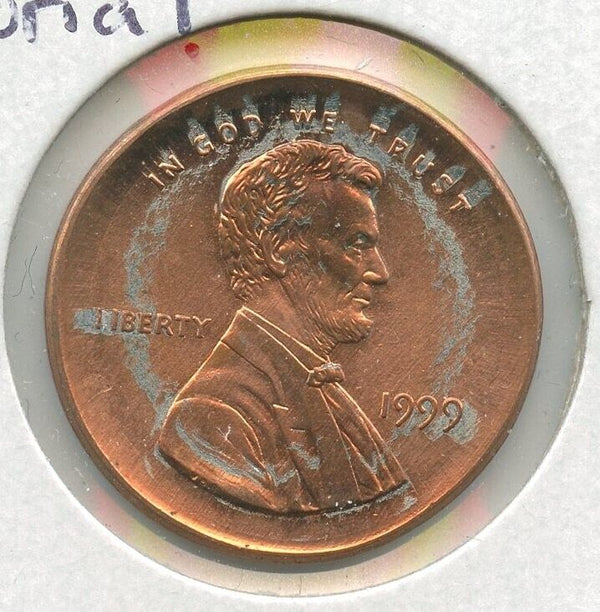 1999 Lincoln Memorial Penny 1c Broadstruck Struck Error Coin - SR730