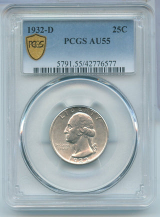 1932-D Washington Silver Quarter 25c PCGS AU55 Denver Mint - SR125