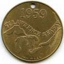 1959 St Lawrence Seaway Seagram's VO Canadian Whiskey Token Medal Round - K392