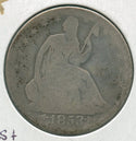 1853-O Arrows & Rays Silver Seated Liberty Half Dollar 50c New Orleans - SS725