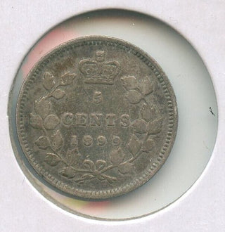 1899 Canada .925 Silver Coin 5 Cents Queen Victoria - SS40