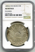 1885 Go RR Mexico 8 Reales Coin NGC AU Details Cleaned Certified - H466