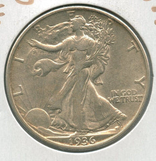 1936-D Walking Liberty Silver Half Dollar 50c Denver Mint - SR585