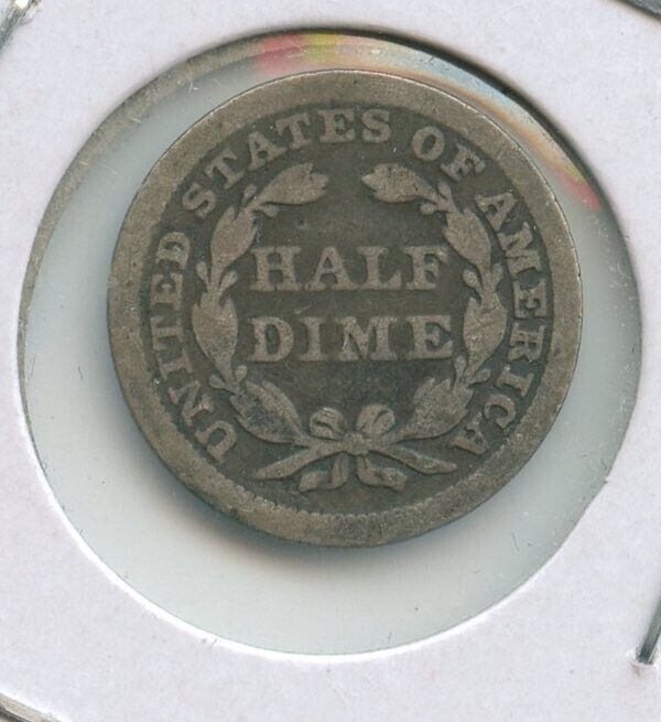 1853-P Arrows Silver Seated half Dime H10C Philadelphia mint - SS84