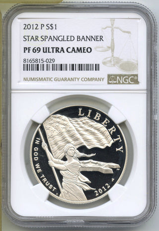 2012-P Star Spangled Banner Proof Silver Dollar NGC PF69 Ultra Cameo Coin - J431