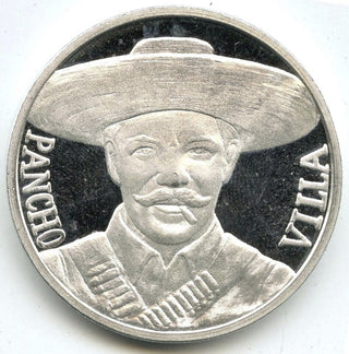 Pancho Villa 999 Silver 1 oz Medal Round Plata Pura Onza Mexico Art - K430