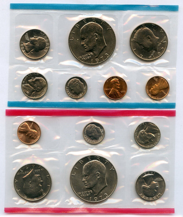 1973 Uncirculated Mint Set Philadelphia & Denver United States US 13 Coins P & D