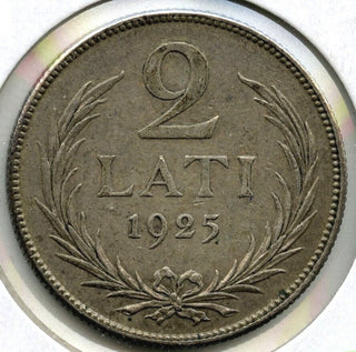 1925 Latvia Silver Coin 2 Lati - H269