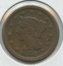 1851 Braided Hair Large Cent 1c Philadelphia Mint  - SS783