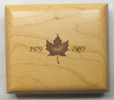 1979 - 1989 Canada $5 Maple Leaf 9999 Silver 1 oz Coin + Wooden Box - J152