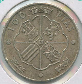 1966 Spain 100 Pesetas Silver Coin Franco - SR86