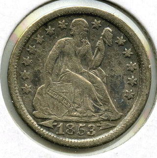 1853 Seated Liberty Silver Dime - Arrows - Philadelphia Mint - H639