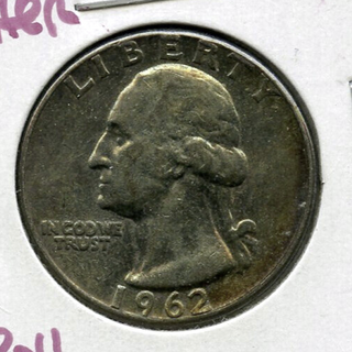 1962 Washington Silver Quarter - Philadelphia Mint - Toning Toned - DN414