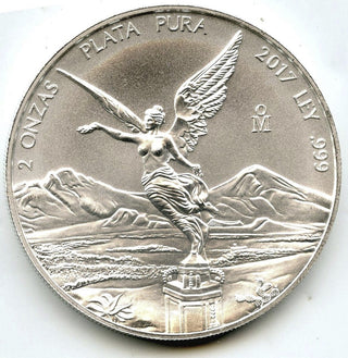 2017 Mexico Libertad 2 oz Onzas 999 Silver Plata Pura Mexican Bullion Coin H529