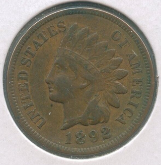 1892 Indian Head Cent Penny - Philadelphia Mint - ER185