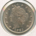 1883 Liberty V Nickel No Cents 5c Philadelphia Mint UNC - SR495