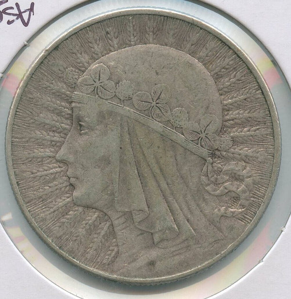 1932 Poland Silver .7500 Coin 10 Zlotych Queen Jadwiga  - SR389