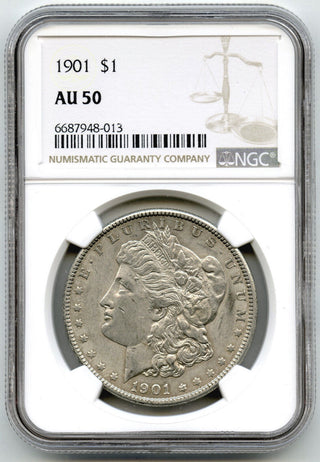 1901 Morgan Silver Dollar NGC AU 50 Certified - Philadelphia Mint - C814