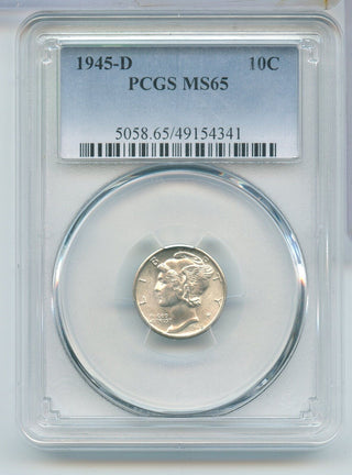 1945-D Silver Mercury Dime 10c PCGS MS65 Denver Mint - SR978