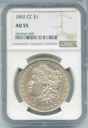 1892-CC Silver Morgan Dollar NGC AU55 Carson City Mint - SS544