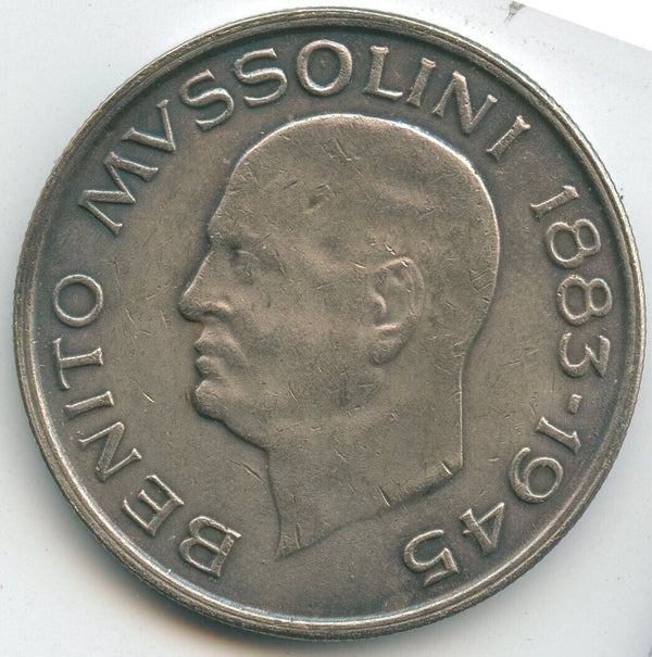 1945 Benito Mussolini 100 Lire Fantasy Issue Coin - SS159