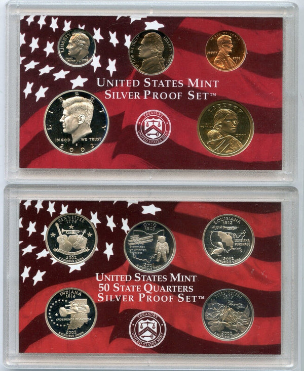 2002 United States Silver Proof Set 10 Coins U.S. Mint San Francisco