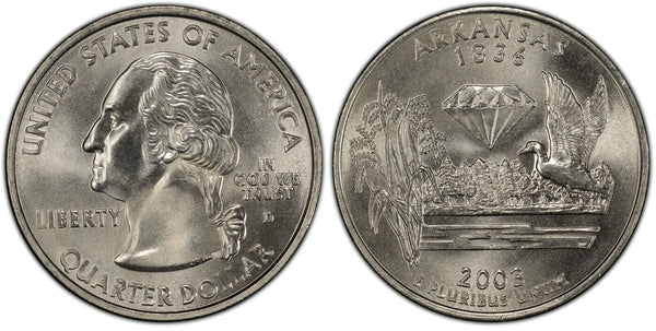 2003-D Arkansas Statehood Quarter 25C Uncirculated Coin Denver mint STD25