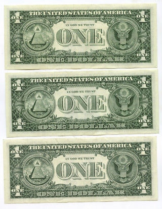 1963-B $1 Federal Reserve Barr Notes Lot of (5) Currency - H506