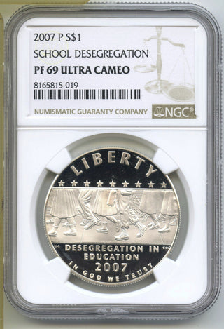 2007-P School Desegregation Proof Silver Dollar NGC PF69 Ultra Cameo Coin - J423