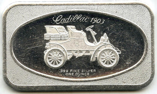 Cadillac 1903 Car Vintage 999 Silver 1 oz Art Bar Ingot Medal Bullion - H441
