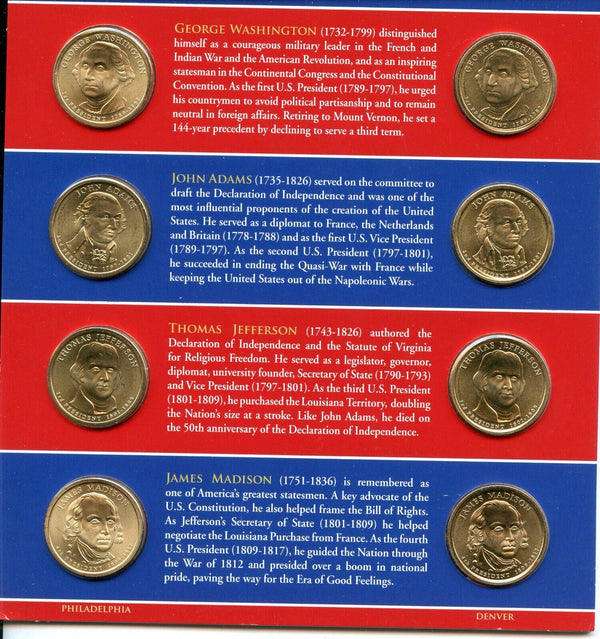 2007 P & D Presidential $1 Dollar Uncirculated 8-Coin Set US Mint OGP - JP356