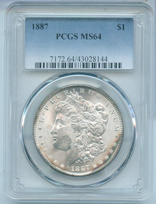 1887-P Silver Morgan Dollar $1 PCGS MS64 Philadelphia Mint - SR938