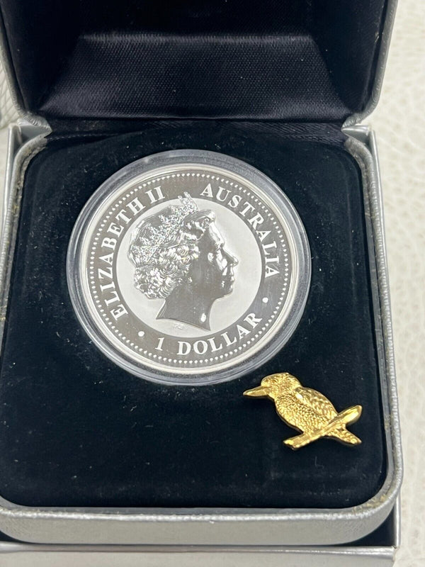 2007 Australian Kookaburra 1 oz Silver Gilded Coin Perth Mint - SR138