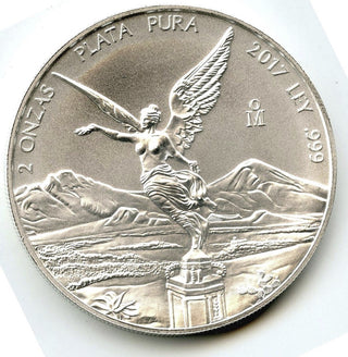 2017 Mexico Libertad 2 oz Onzas 999 Silver Plata Pura Mexican Bullion Coin H530