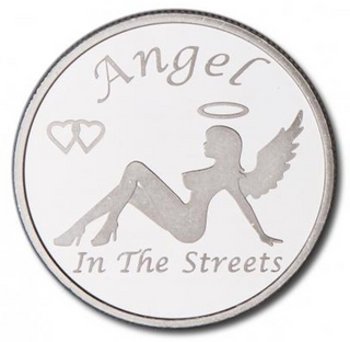 Angel in the Streets Devil in the Sheets 999 Silver 1 oz Adult Medal Round JP054