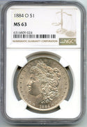 1884-O Morgan Silver Dollar NGC MS63 Certified - New Orleans Mint - CA798