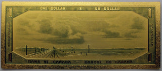 Canada 1954 $1 Devil's Face Novelty 24K Gold Foil Plated Note Bill - GFN85