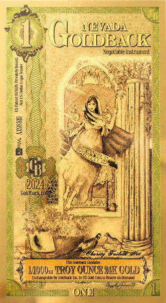 Complete Set of 8 Goldback 24KT Gold Foil Notes 1/1000th oz Bullion NV NH SD UT WY FL OK AZ