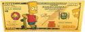 $100 Bart Simpson The Simpsons Novelty 24K Gold Foil Plated Note Bill GFN78