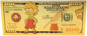 $100 Lisa Simpson The Simpsons Novelty 24K Gold Foil Plated Note Bill XX026