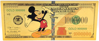 Mickey Mouse Walt Disney $1000000 Note Novelty 24K Gold Foil Plated Bill - GFN50