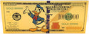 Donald Duck Walt Disney $1000000 Note Novelty 24K Gold Foil Plated Bill - GFN52