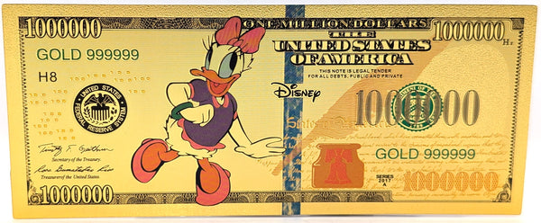 Micky, Minnie, Daisy, Donald, Goofy Disney $1000000 Note 24K Gold Foil Set LH297